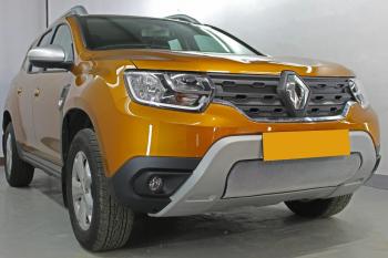 3 779 р. Защита радиатора (верх, 4 части) Стрелка11 Стандарт  Renault Duster  HM (2020-2024) (хром)  с доставкой в г. Омск. Увеличить фотографию 3