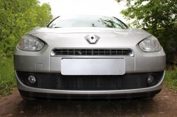 2 399 р. Защита радиатора (верх) Стрелка11 Стандарт Renault Fluence дорестайлинг (2010-2012) (черная)  с доставкой в г. Омск. Увеличить фотографию 1