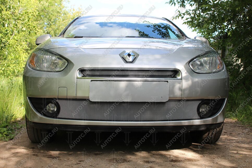 2 559 р. Защита радиатора (верх) Стрелка11 Стандарт    Renault Fluence (2010-2012) дорестайлинг (хром)  с доставкой в г. Омск