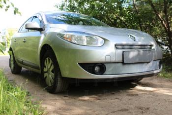 2 559 р. Защита радиатора (верх) Стрелка11 Стандарт    Renault Fluence (2010-2012) дорестайлинг (хром)  с доставкой в г. Омск. Увеличить фотографию 2