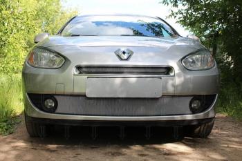 3 199 р. Защита радиатора (низ) Стрелка11 Стандарт  Renault Fluence (2010-2012) дорестайлинг (хром)  с доставкой в г. Омск. Увеличить фотографию 1