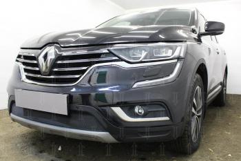 3 899 р. Защита радиатора Стрелка11 Стандарт Renault Koleos 2 (2016-2025) (черная)  с доставкой в г. Омск. Увеличить фотографию 2