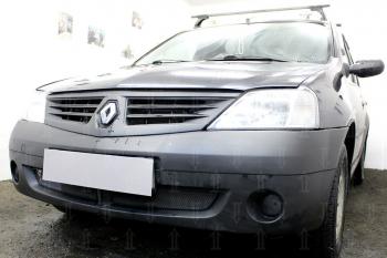 2 769 р. Защита радиатора (низ) Стрелка11 Стандарт  Renault Logan  1 (2004-2010) дорестайлинг (черная)  с доставкой в г. Омск. Увеличить фотографию 2