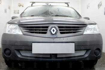 2 899 р. Защита радиатора (низ) Стрелка11 Стандарт  Renault Logan  1 (2004-2010) дорестайлинг (хром)  с доставкой в г. Омск. Увеличить фотографию 2