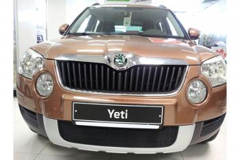 2 899 р. Защита радиатора Стрелка11 Стандарт Skoda Yeti (2009-2013) (черная)  с доставкой в г. Омск. Увеличить фотографию 2