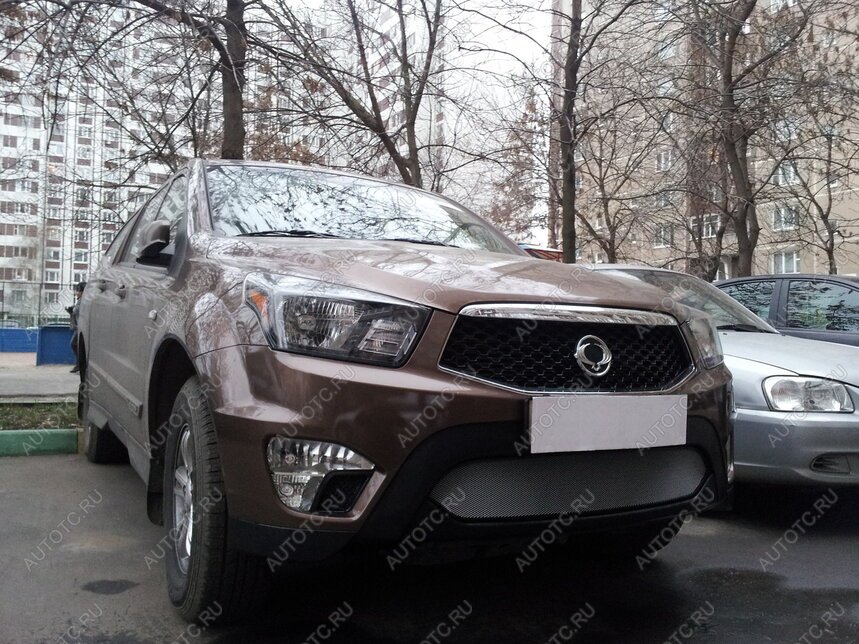 3 279 р. Защита радиатора Стрелка11 Стандарт  SSANGYONG Actyon Sport (2012-2024) (хром)  с доставкой в г. Омск