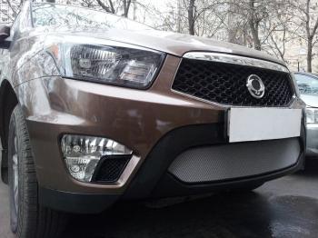 3 279 р. Защита радиатора Стрелка11 Стандарт  SSANGYONG Actyon Sport (2012-2024) (хром)  с доставкой в г. Омск. Увеличить фотографию 2