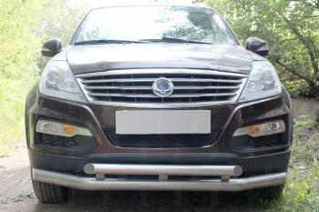 Защита радиатора Стрелка11 Стандарт SSANGYONG (Ссан) Rexton (Рекстон)  Y250 (2006-2012) Y250  (черная)