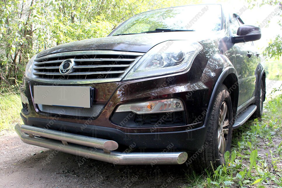 3 199 р. Защита радиатора Стрелка11 Стандарт  SSANGYONG Rexton  Y250 (2006-2012) (хром)  с доставкой в г. Омск