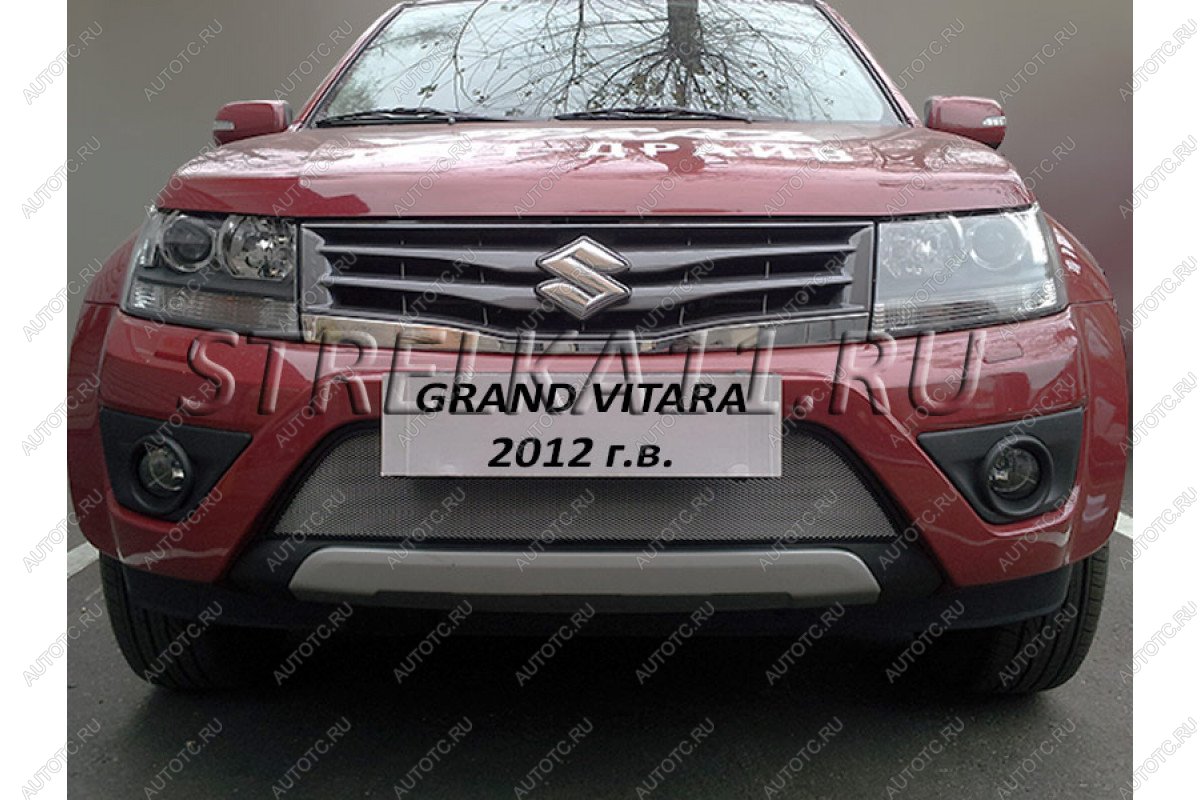 3 279 р. Защита радиатора Стрелка11 Стандарт  Suzuki Grand Vitara ( JT 5 дверей,  JT) (2012-2016) 2-ой рестайлинг, 3 двери 2-ой рестайлинг (хром)  с доставкой в г. Омск