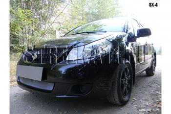 2 599 р. Защита радиатора (венгерская сборка) Стрелка11 Стандарт  Suzuki SX4  YA21S,YB21S (2006-2011) дорестайлинг, хэтчбэк (хром)  с доставкой в г. Омск. Увеличить фотографию 1