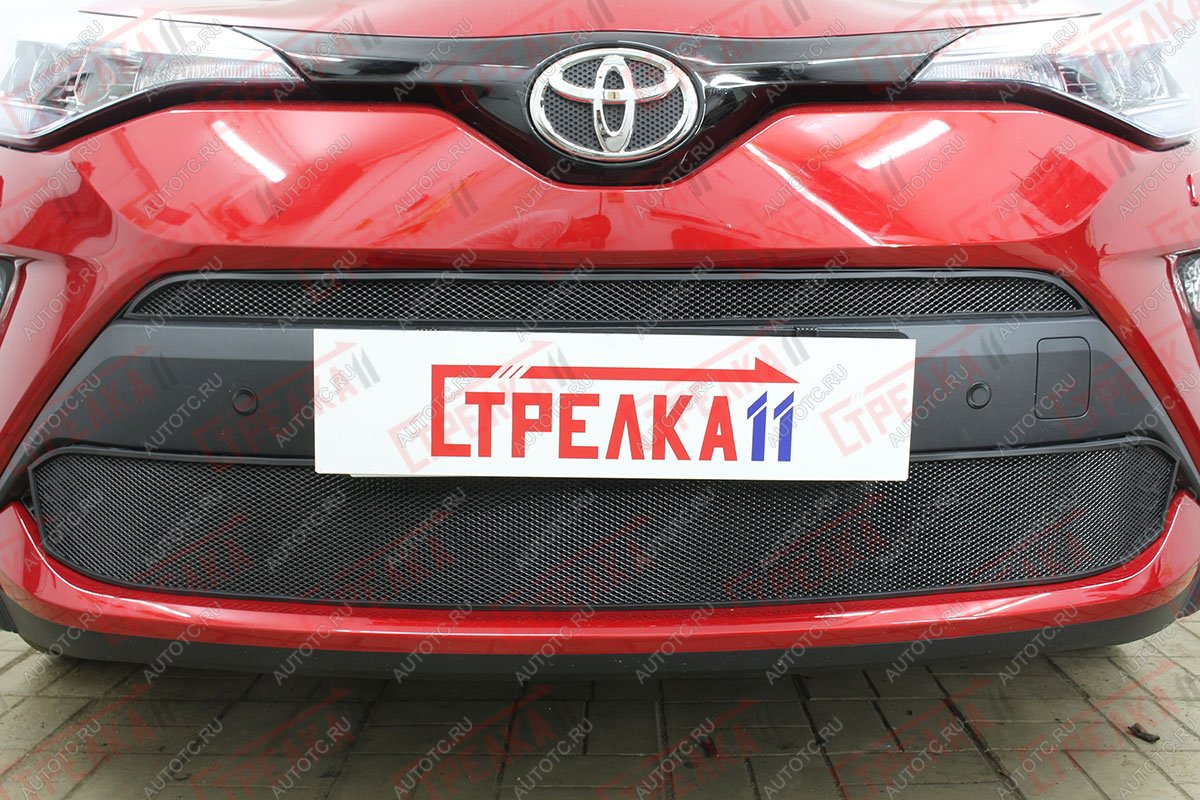 2 179 р. Защита радиатора (верх) Стрелка11 Стандарт  Toyota C-HR  NGX10, ZGX10 (2019-2024) рестайлинг (черная)  с доставкой в г. Омск