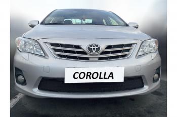 2 499 р.  Защита радиатора Стрелка11 Стандарт  Toyota Corolla ( E140,  E150) (2009-2013) седан рестайлинг, седан рестайлинг (черная)  с доставкой в г. Омск. Увеличить фотографию 1