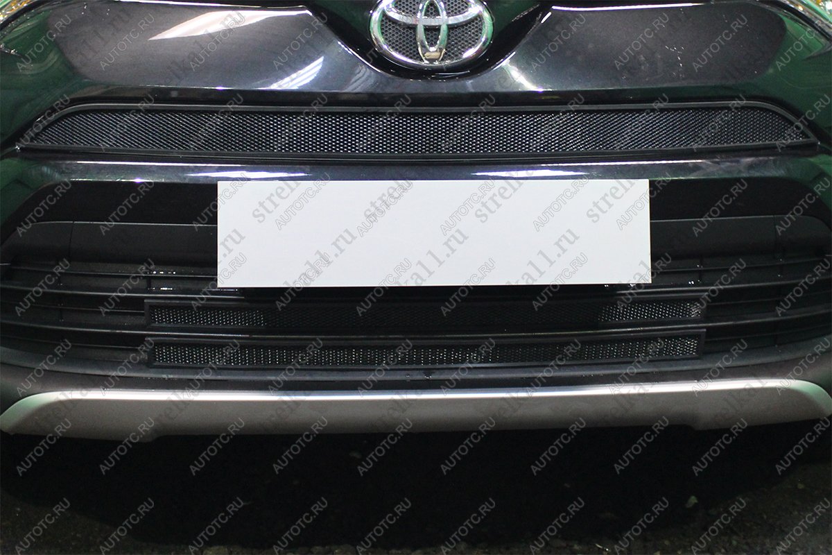 3 399 р. Защита радиатора (низ 2 части) Стрелка11 Стандарт  Toyota RAV4  XA40 (2015-2019) 5 дв. рестайлинг (черная)  с доставкой в г. Омск