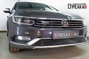 2 499 р. Защита радиатора (низ) (Alltrack 2.0) Стрелка11 Стандарт  Volkswagen Passat  B8 (2015-2019) седан дорестайлинг, универсал дорестайлинг (черная)  с доставкой в г. Омск. Увеличить фотографию 1