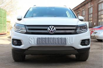 2 689 р. Защита радиатора (Track&Field) Стрелка11 Стандарт  Volkswagen Tiguan  NF (2011-2017) рестайлинг (хром)  с доставкой в г. Омск. Увеличить фотографию 1