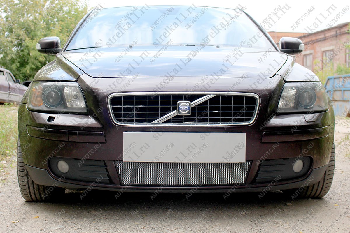 2 799 р. Защита радиатора (низ) Стрелка11 Стандарт  Volvo S40  MS седан (2004-2007) дорестайлинг (хром)  с доставкой в г. Омск