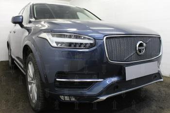 2 599 р. Защита радиатора (с парктроником) Стрелка11 Стандарт  Volvo XC90  L (2015-2019) дорестайлинг (черная)  с доставкой в г. Омск. Увеличить фотографию 2