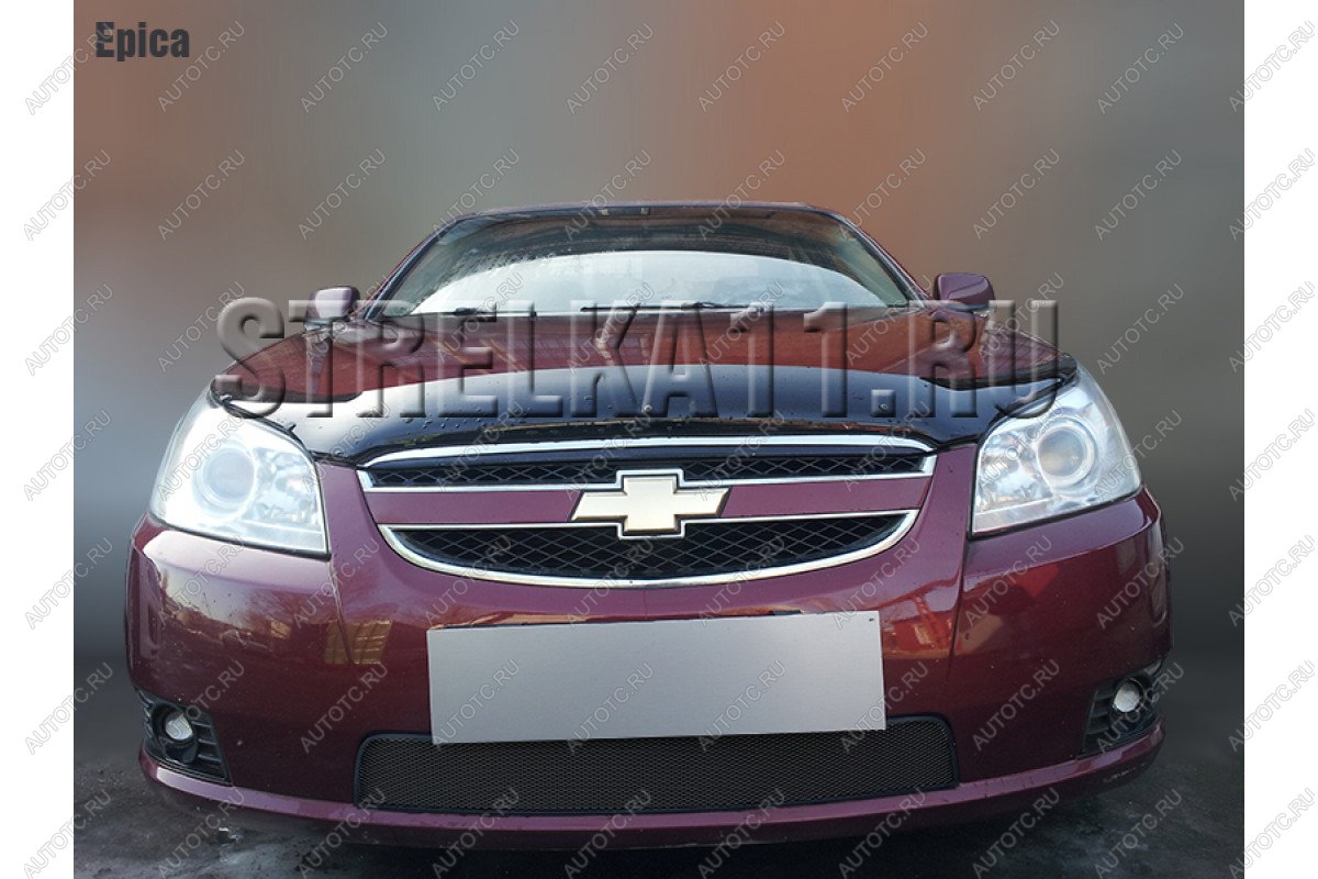 799 р. Зимняя заглушка решетки радиатора Стрелка11  Chevrolet Epica  V250 (2006-2012) (черная)  с доставкой в г. Омск