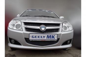 599 р. Зимняя заглушка решетки радиатора Стрелка11 Geely MK (2006-2015) (черная)  с доставкой в г. Омск. Увеличить фотографию 2