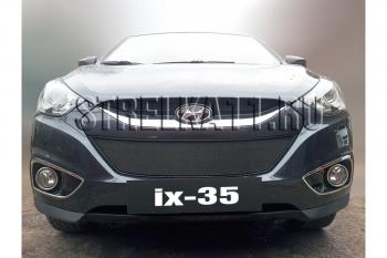 799 р. Зимняя заглушка решетки радиатора Стрелка11  Hyundai IX35  LM (2009-2013) дорестайлинг (черная)  с доставкой в г. Омск. Увеличить фотографию 2