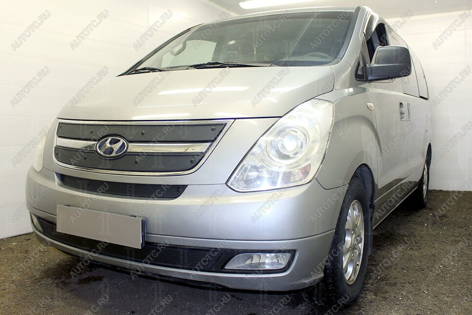 799 р. Зимняя заглушка решетки радиатора (низ) Стрелка11  Hyundai Starex/Grand Starex/H1  TQ (2007-2013) дорестайлинг (установка с защитной сеткой)  с доставкой в г. Омск