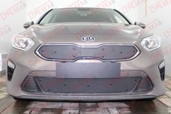 599 р. Зимняя заглушка решетки радиатора (низ) Стрелка11  KIA Ceed  3 CD (2018-2024) универсал, хэтчбэк (черная)  с доставкой в г. Омск. Увеличить фотографию 1