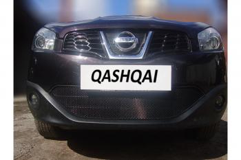 799 р. Зимняя заглушка решетки радиатора Стрелка11 Nissan Qashqai 1 J10 рестайлинг (2010-2013) (черная)  с доставкой в г. Омск. Увеличить фотографию 2