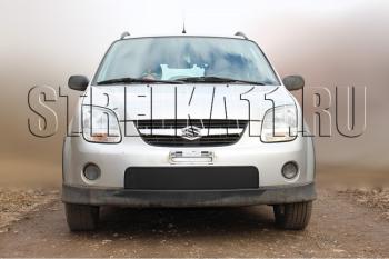 599 р. Зимняя заглушка решетки радиатора Стрелка11  Suzuki Ignis (2003-2008) (черная)  с доставкой в г. Омск. Увеличить фотографию 1