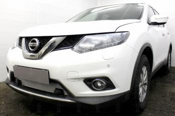 4 999 р. Защита радиатора (с парктроником) Стрелка11 PREMIUM  Nissan X-trail  3 T32 (2013-2018) дорестайлинг (хром)  с доставкой в г. Омск. Увеличить фотографию 1