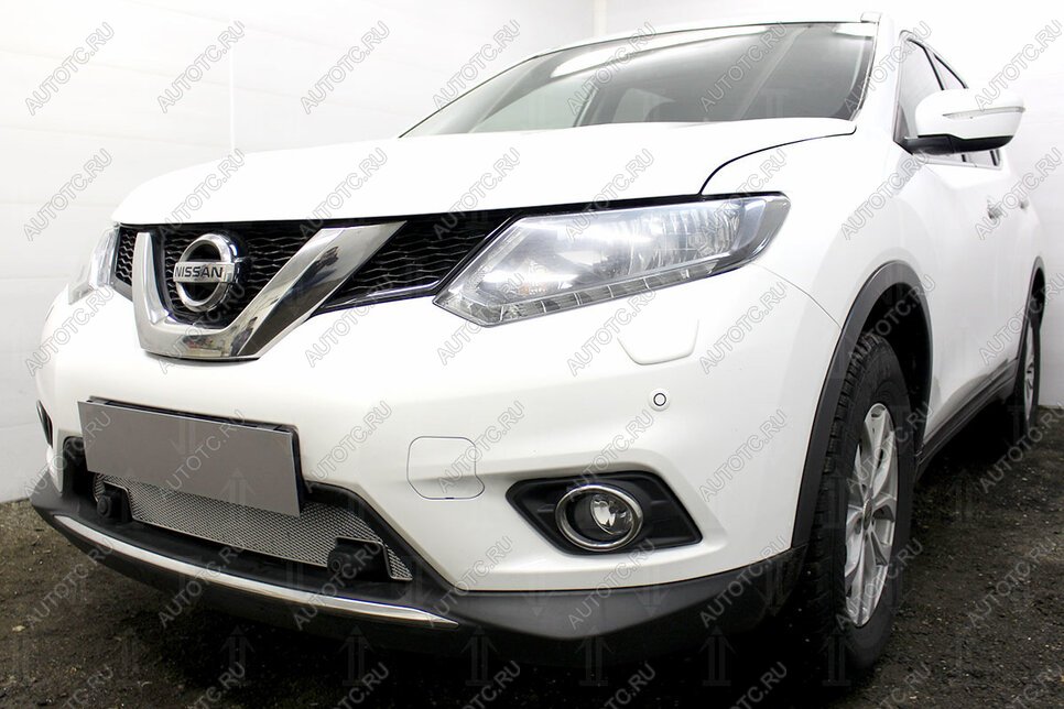 4 999 р. Защита радиатора (с парктроником) Стрелка11 PREMIUM  Nissan X-trail  3 T32 (2013-2018) дорестайлинг (хром)  с доставкой в г. Омск