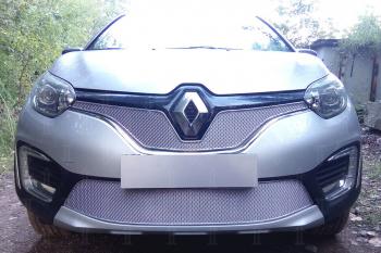 5 399 р. Защита радиатора (низ) Стрелка11 PREMIUM  Renault Kaptur (2016-2024) дорестайлинг, рестайлинг (хром)  с доставкой в г. Омск. Увеличить фотографию 2