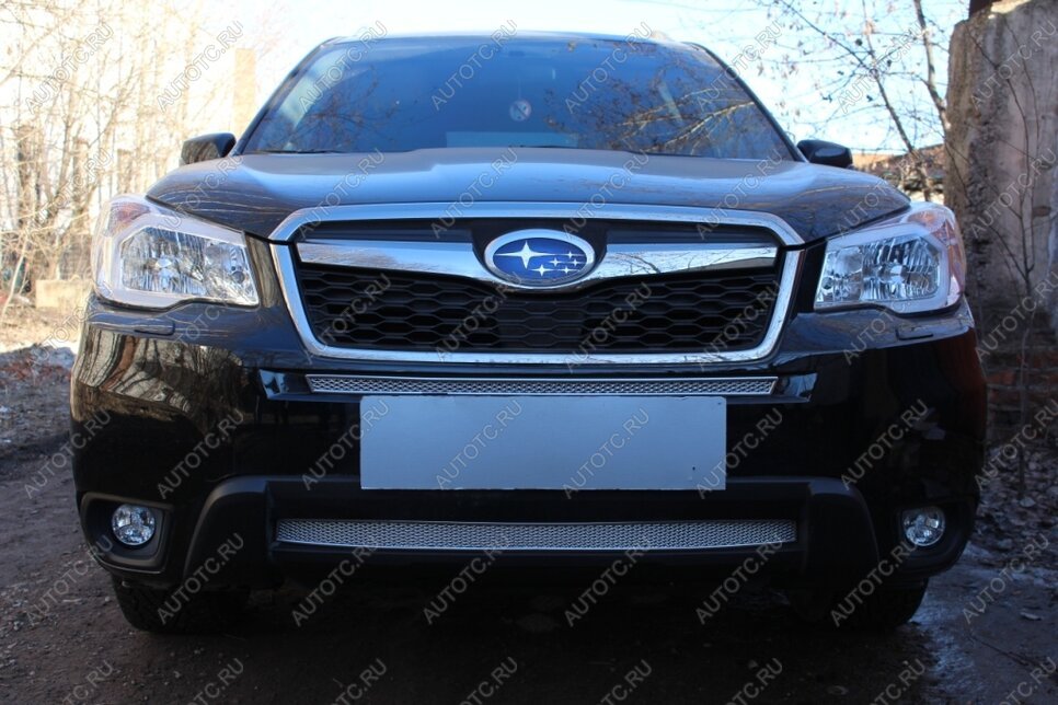 3 699 р. Защита радиатора (низ) Стрелка11 PREMIUM Subaru Forester SJ дорестайлинг (2012-2016) (хром)  с доставкой в г. Омск