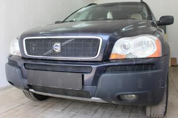 5 449 р. Защита радиатора (верх) Стрелка11 PREMIUM  Volvo XC90  C (2002-2006) дорестайлинг (черная)  с доставкой в г. Омск. Увеличить фотографию 2