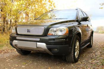 3 699 р. Защита радиатора (середина) Стрелка11 PREMIUM  Volvo XC90  C (2006-2014) рестайлинг (хром)  с доставкой в г. Омск. Увеличить фотографию 2