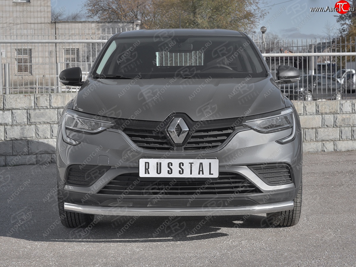 17 599 р. Защита переднего бампера (Ø 63 мм, нержавейка) SLITKOFF  Renault Arkana (2019-2025)  с доставкой в г. Омск