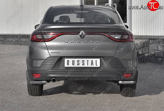 10 549 р. Защита заднего бампера (Ø42 мм уголки, нержавейка) SLITKOFF  Renault Arkana (2019-2024)  с доставкой в г. Омск