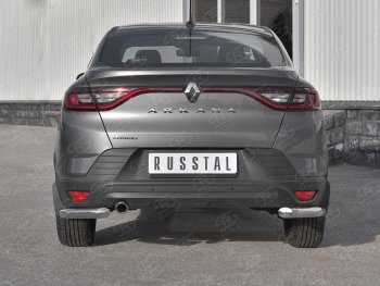 7 899 р. Защита заднего бампера (Ø63 мм уголки, нержавейка) Russtal  Renault Arkana (2019-2024)  с доставкой в г. Омск. Увеличить фотографию 1