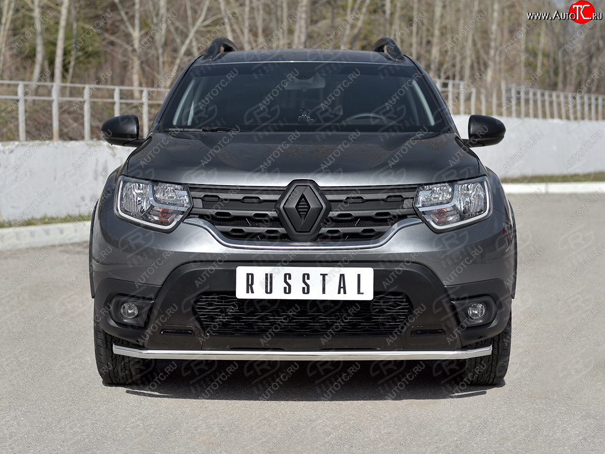 14 999 р. Защита переднего бампера (Ø42 мм, нержавейка) SLITKOFF  Renault Duster  HM (2021-2024) рестайлинг  с доставкой в г. Омск