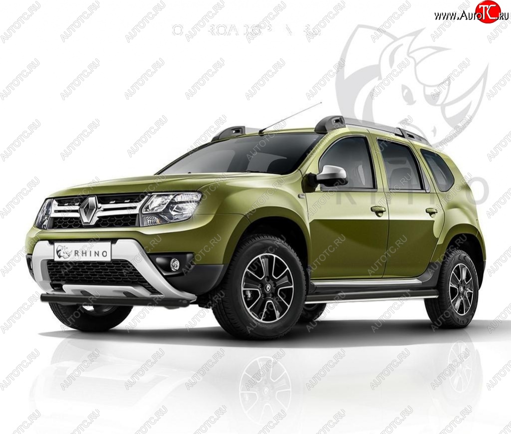 23 999 р. Пороги труба d63 ч. сталь SLITKOFF (v2)  Renault Duster  HS (2015-2021) рестайлинг  с доставкой в г. Омск