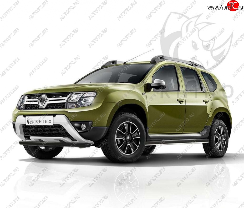 17 599 р. Пороги труба d63 ч. сталь SLITKOFF (v3)  Renault Duster  HS (2015-2021) рестайлинг  с доставкой в г. Омск