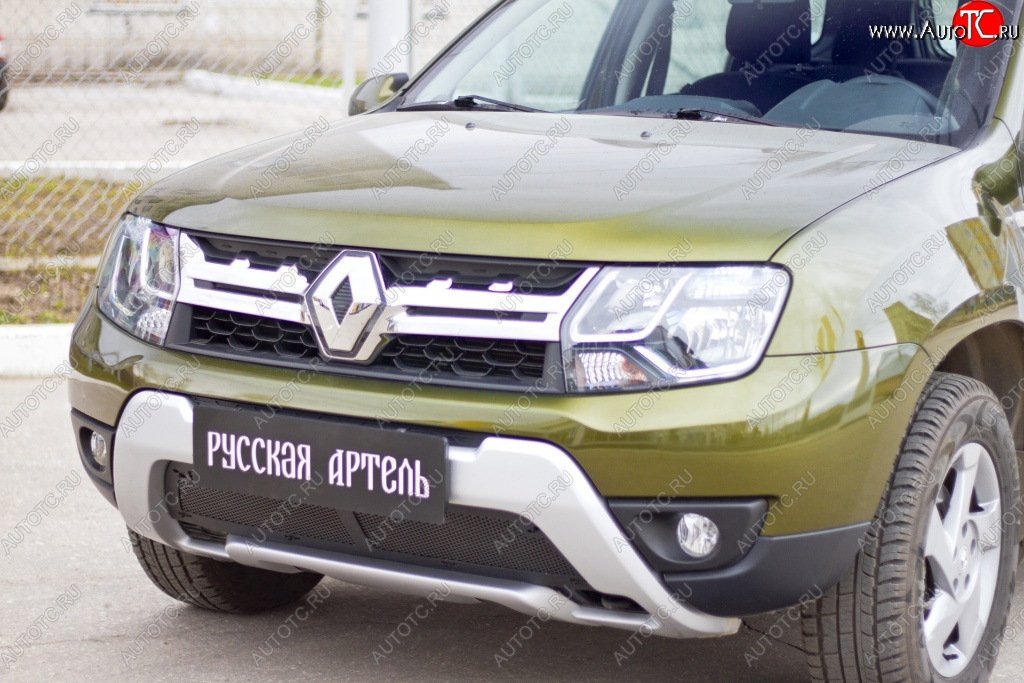 1 999 р. Защитная сетка решетки переднего бампера РА Renault Duster HS рестайлинг (2015-2021)  с доставкой в г. Омск