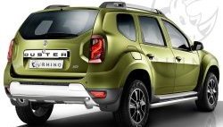 Защита порогов из круглой трубы диаметром 63 мм Russtal Renault Duster HS рестайлинг (2015-2021)  (Сталь с полимерным покрытием. Цвет: серебристый)