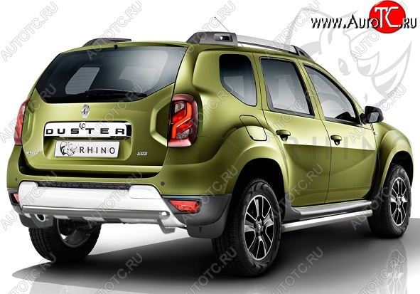 15 999 р. Защита заднего бампера (Ø63 мм, нержавейка) SLITKOFF  Renault Duster  HS (2015-2021) рестайлинг  с доставкой в г. Омск