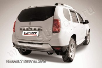 5 799 р. Защита задняя Slitkoff Renault Duster HS рестайлинг (2015-2021) (Цвет: серебристый)  с доставкой в г. Омск. Увеличить фотографию 1