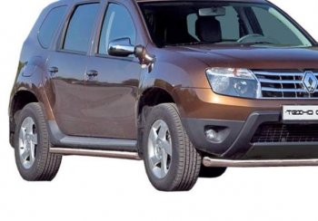 Защита порогов ТехноСфера (Техно Сфера) (нержавейка, 63.5 mm) Renault Duster HS дорестайлинг (2010-2015)