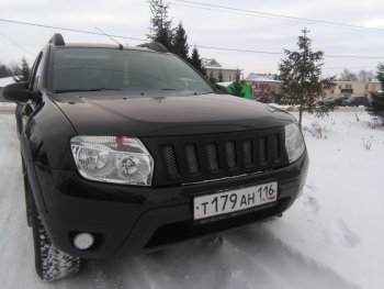 3 699 р. Решётка радиатора Sport Renault Duster HS дорестайлинг (2010-2015) (Неокрашенная)  с доставкой в г. Омск. Увеличить фотографию 7