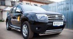 20 499 р. Защита переднего бампера (2 трубыØ63 и 42 мм, нержавейка) SLITKOFF  Renault Duster  HS (2010-2015) дорестайлинг  с доставкой в г. Омск. Увеличить фотографию 3