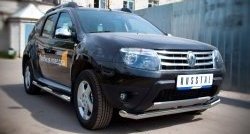 12 799 р. Одинарная защита переднего бампера диаметром 63 мм (4x4) SLITKOFF  Renault Duster  HS (2010-2015) дорестайлинг  с доставкой в г. Омск. Увеличить фотографию 3