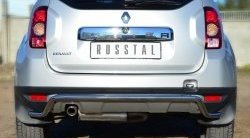 Защита заднего бампера (Ø42 мм волна, нержавейка, 4х4) SLITKOFF Renault (Рено) Duster (Дастер)  HS (2010-2015) HS дорестайлинг